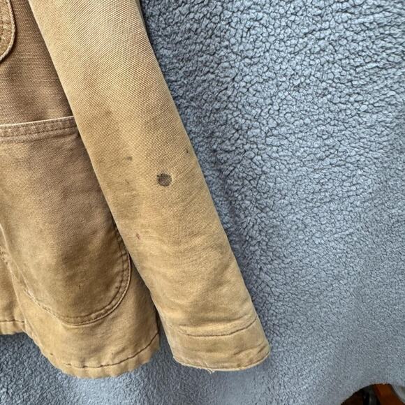 VINTAGE Carhartt Jacket‎ 44 Large 90s Chore Barn Coat Blanket Lined USA Raiders - Picture 4 of 16